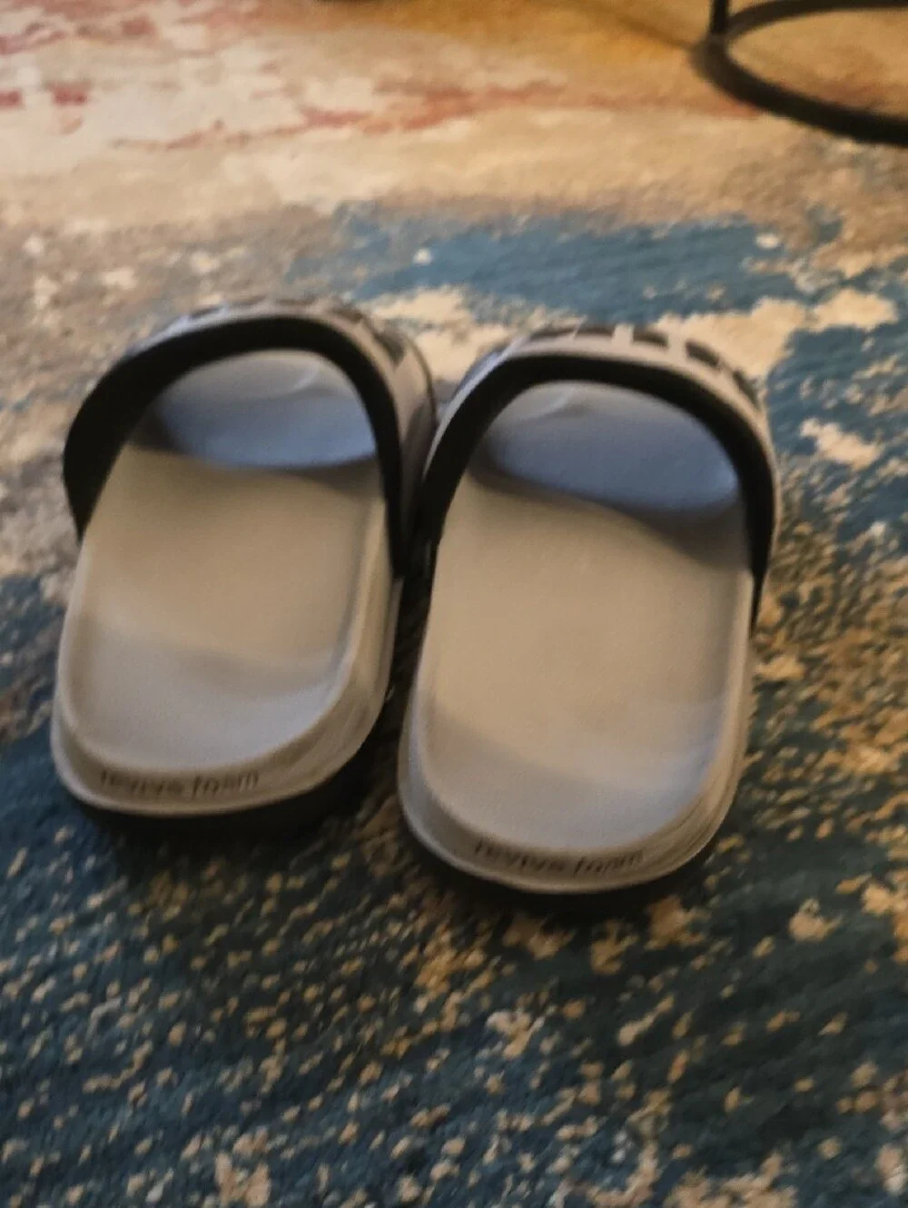 Nike Grey and Black Slide Sandals with Bold Logo